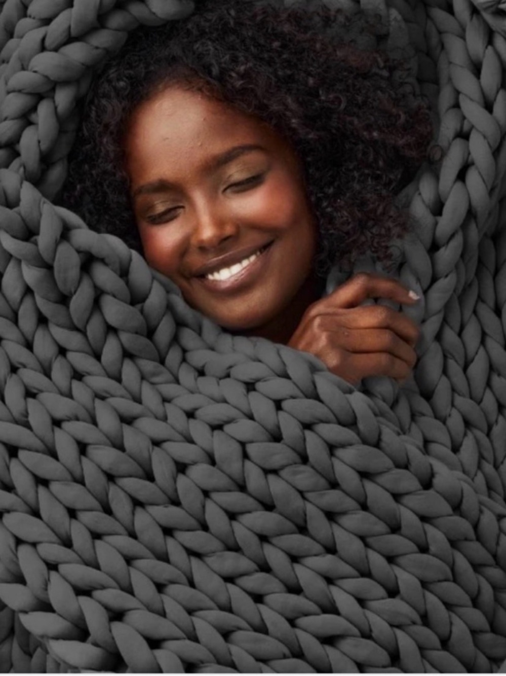 Bearaby Ocean Napper Weighted Blanket in Asteroid Grey 15# 40x72